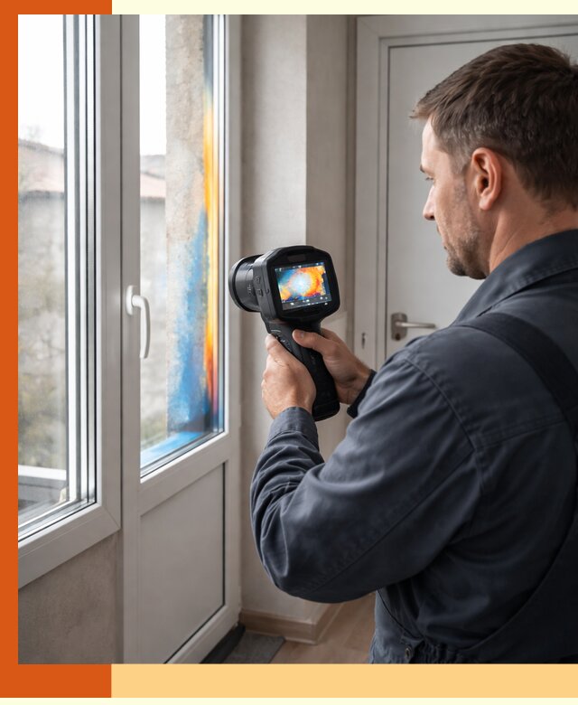 Тепловизионное обследование окон и дверей в Ленинске-Кузнецком