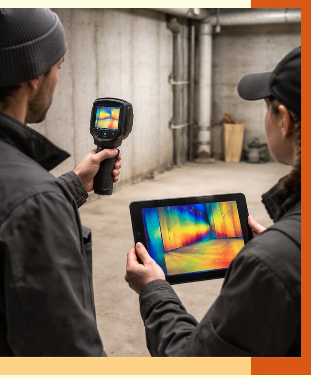 Тепловизионное обследование подвала в Ленинске-Кузнецком от 4599 руб. — проверка гидроизоляции | ТепломастерЛнн