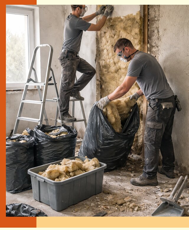 Демонтаж старого утеплителя и вывоз отходов в Ленинске-Кузнецком