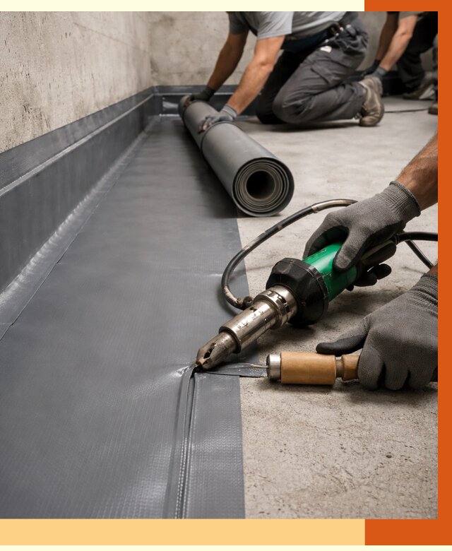 Монтаж гидроизоляционной мембраны в Ленинске-Кузнецком от 1017 руб/м2 | ТепломастерЛнн
