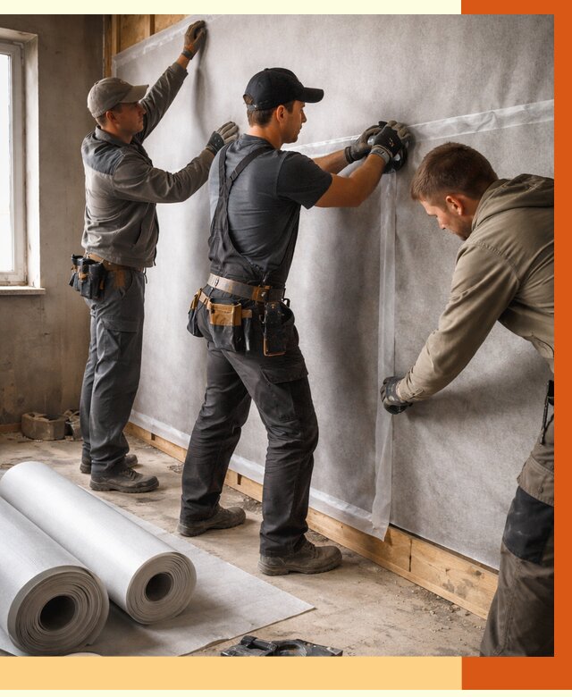 Монтаж ветроизоляции в Ленинске-Кузнецком от 4599 руб./м2 — профессионально | ТепломастерЛнн