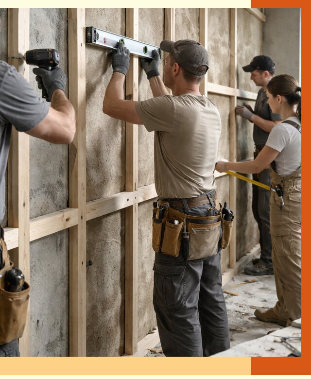 Монтаж обрешетки под утепление в Ленинске-Кузнецком от 1175 руб/м² | Заказать у ТепломастерЛнн